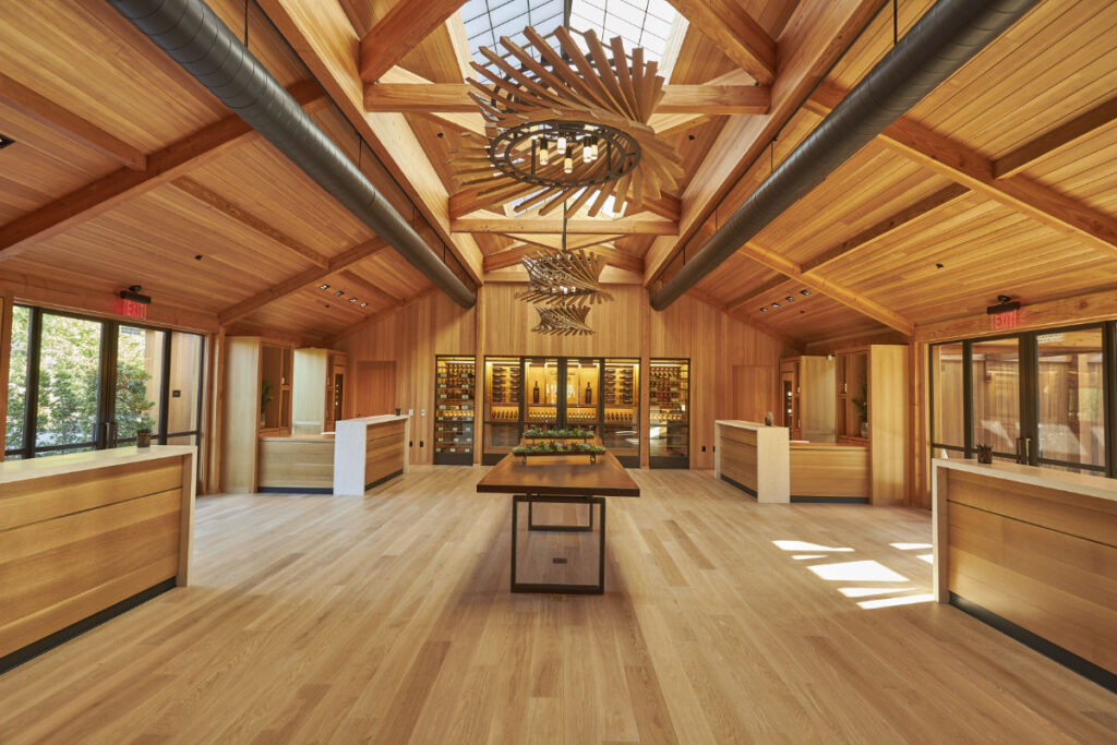 Beautifully designed high end millwork for commercial winery Cakebread Cellars.